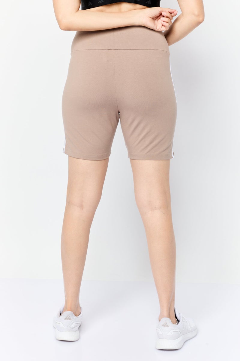 adidas Originals Women Sportswear Fit Pull On Training Shorts, Taupe - Image 4